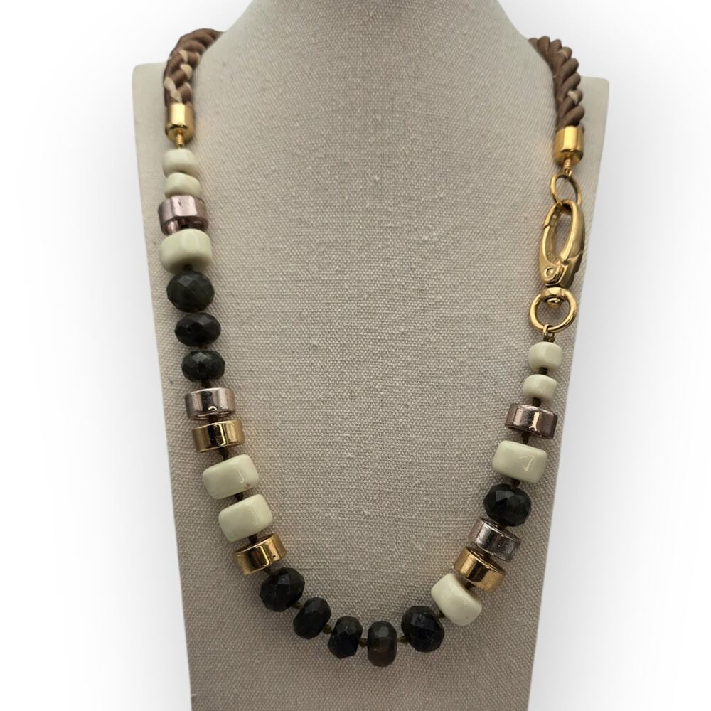 Black, Cream & Metallic Beaded Modern Chic